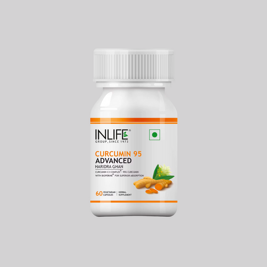 Inlife Curcumin (95% Curcuminoids) met Piperine (Bioperine), 500 mg | 60 Veg. Capsules